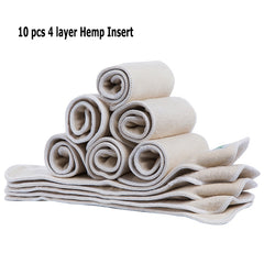 10 pcs Hemp Organic Cotton Insert Reusable One Size Fits All