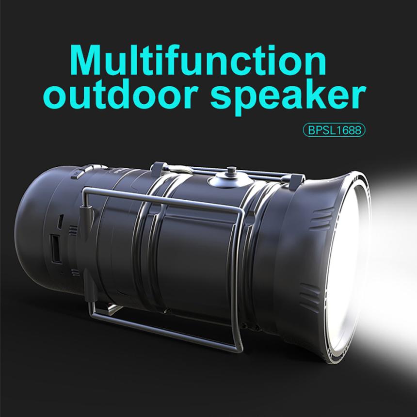 Solar Rechargeable Outdoor Speaker with Flashlight